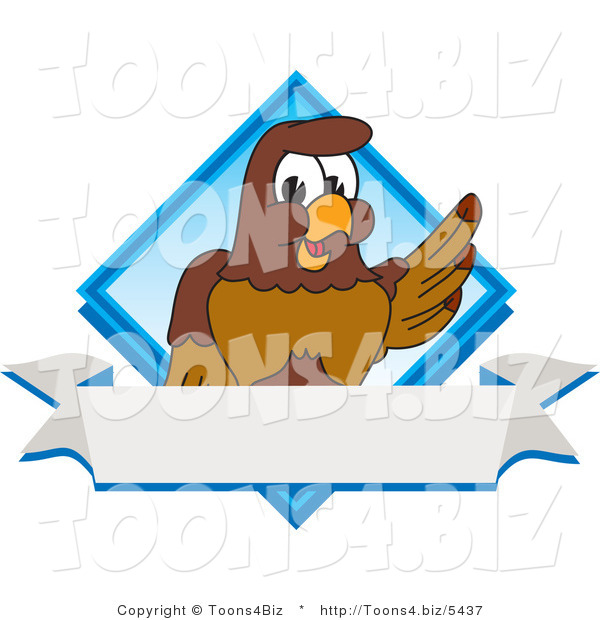 Vector Illustration of a Cartoon Falcon Mascot Character Diamond Logo