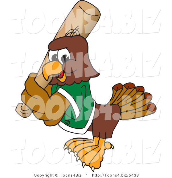 Vector Illustration of a Cartoon Falcon Mascot Character Playing Baseball