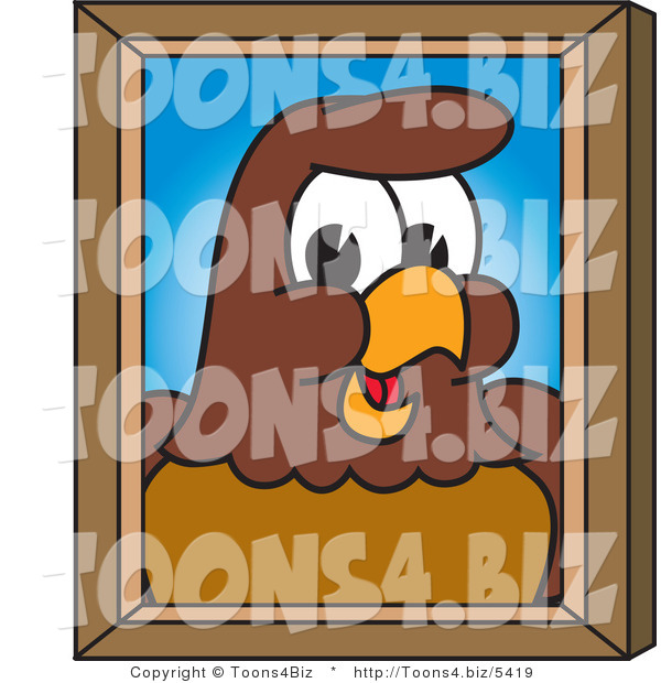 Vector Illustration of a Cartoon Falcon Mascot Character Portrait