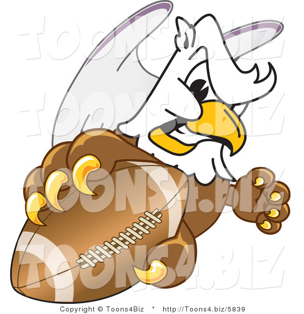 Vector Illustration of a Cartoon Griffin Mascot Grabbing a Football
