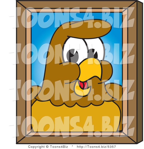 Vector Illustration of a Cartoon Hawk Mascot Character Portrait