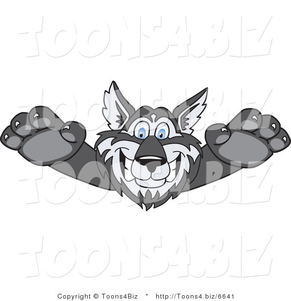 Vector Illustration of a Cartoon Husky Mascot Lurching Forward