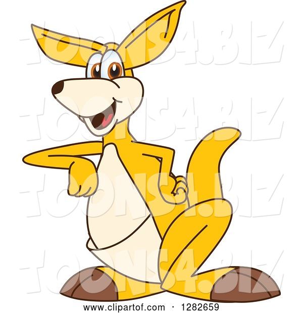 Vector Illustration of a Cartoon Kangaroo Mascot Leaning