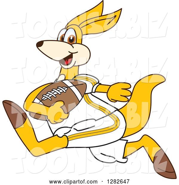 Vector Illustration of a Cartoon Kangaroo Mascot Running with an