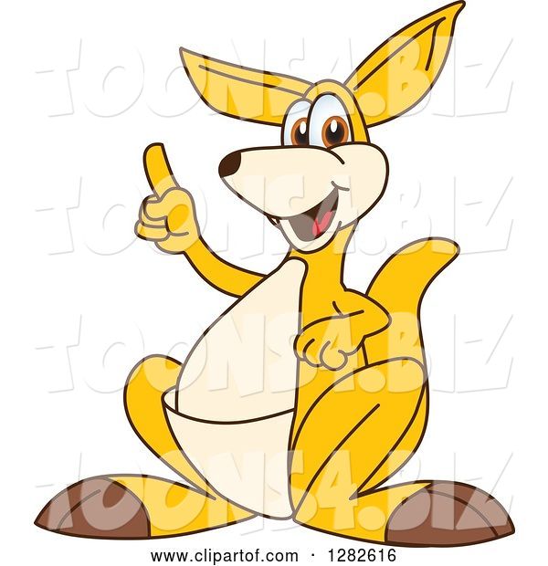 Vector Illustration of a Cartoon Kangaroo Mascot with an Idea