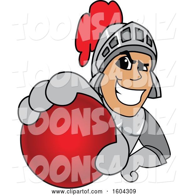 Vector Illustration of a Cartoon Knight Mascot Grabbing a Cricket Ball