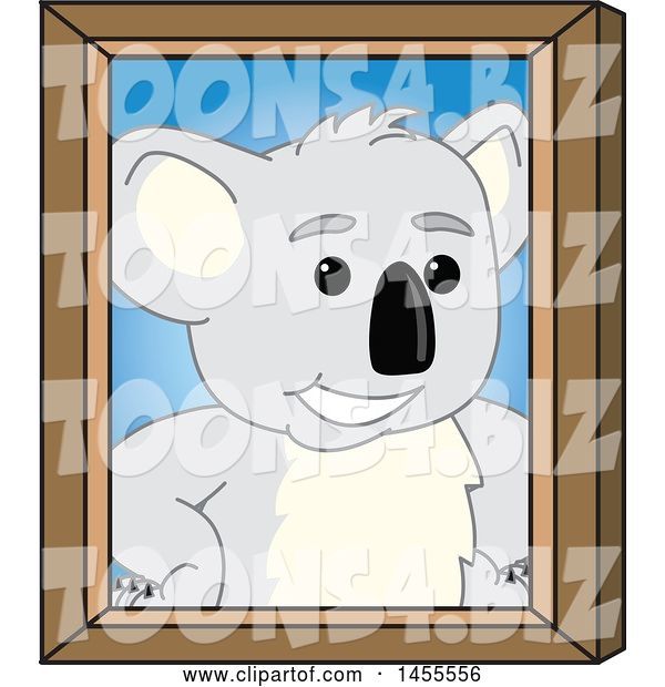 Vector Illustration of a Cartoon Koala Bear Mascot Portrait