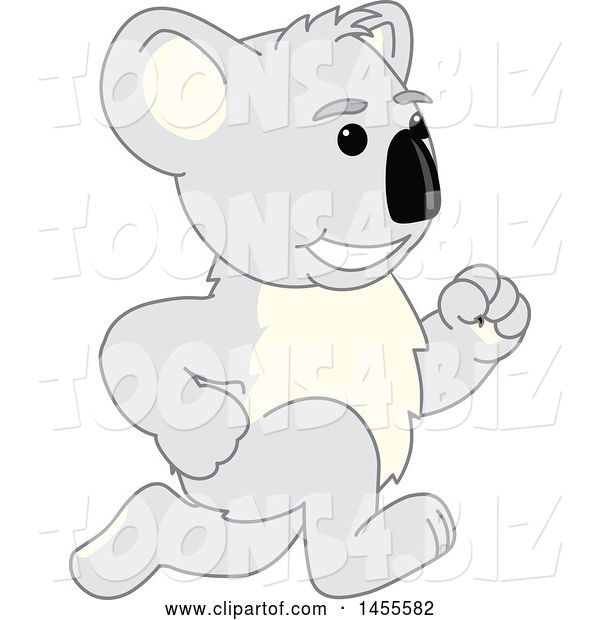 Vector Illustration of a Cartoon Koala Bear Mascot Running