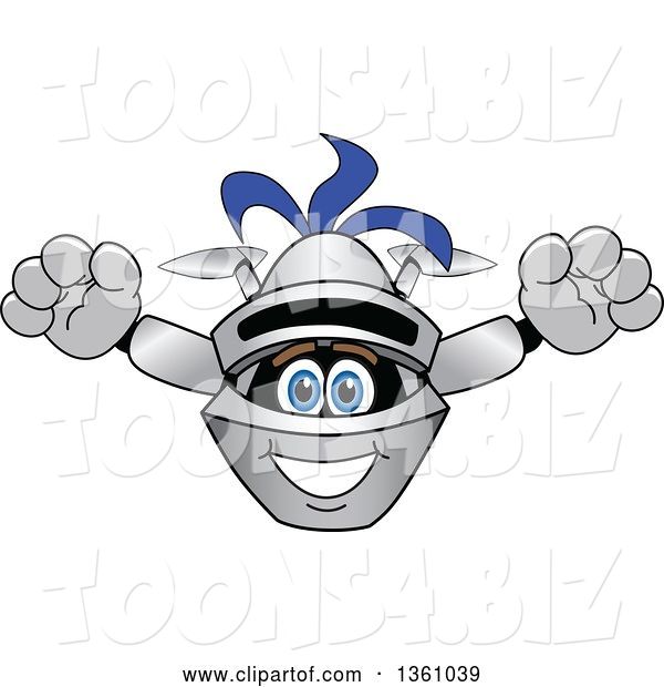 Vector Illustration of a Cartoon Lancer Mascot Leaping Forward