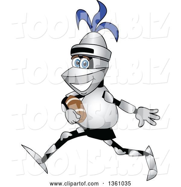 Vector Illustration of a Cartoon Lancer Mascot Running with a Football
