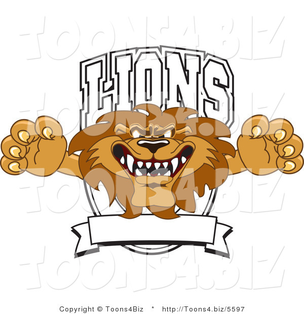 Vector Illustration of a Cartoon Lion Mascot Logo