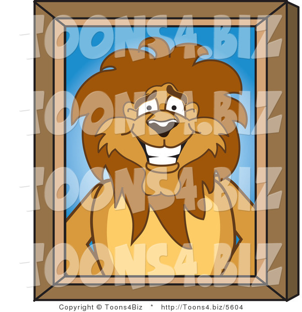Vector Illustration of a Cartoon Lion Mascot Portrait