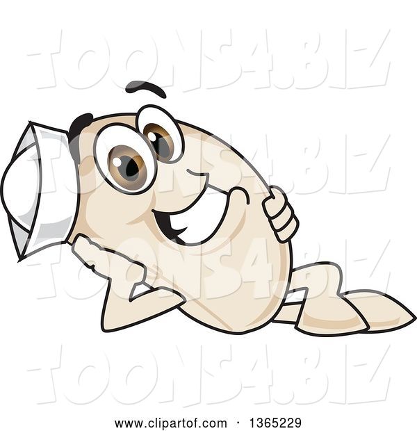 Vector Illustration of a Cartoon Navy Bean Mascot Resting on His Side