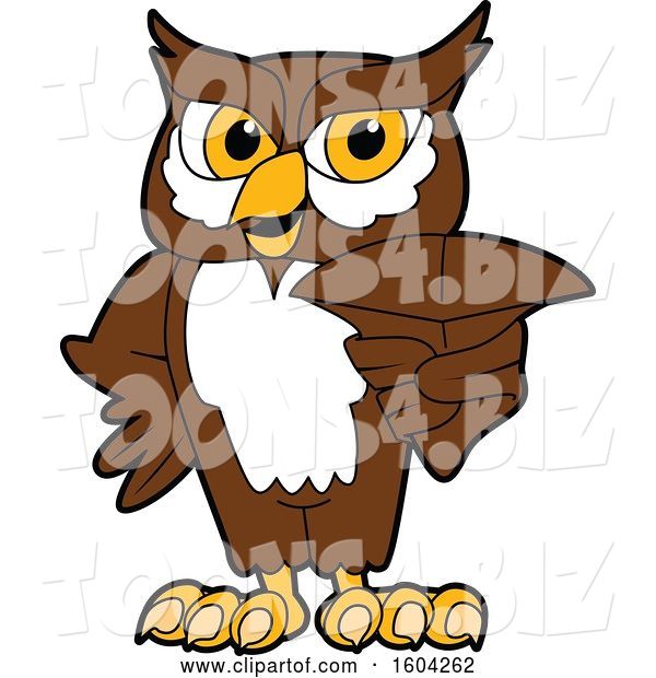 Vector Illustration of a Cartoon Owl School Mascot