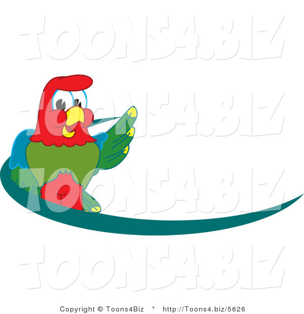 Vector Illustration of a Cartoon Parrot Mascot Dash Logo