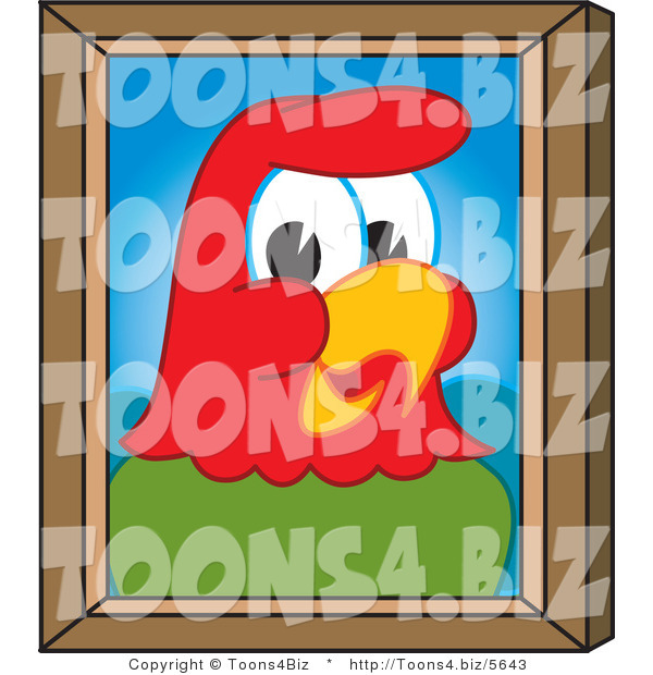 Vector Illustration of a Cartoon Parrot Mascot Portrait