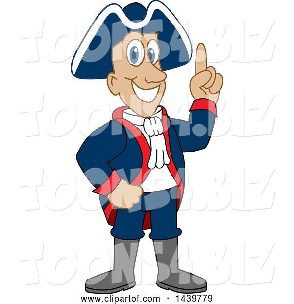 Vector Illustration of a Cartoon Patriot Mascot with an Idea