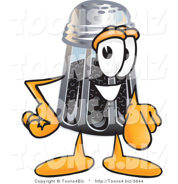 Vector Illustration of a Cartoon Pepper Shaker Mascot Pointing at the Viewer