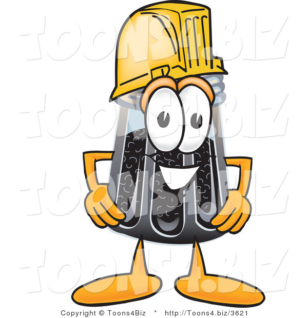 Vector Illustration of a Cartoon Pepper Shaker Mascot Wearing a Helmet