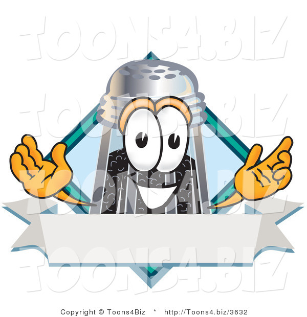 Vector Illustration of a Cartoon Pepper Shaker Mascot with a Blank Label
