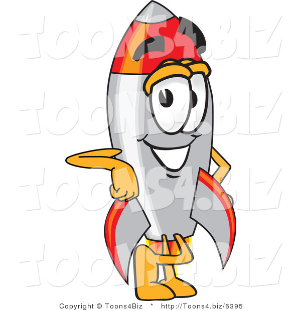 Vector Illustration of a Cartoon Rocket Mascot Leaning