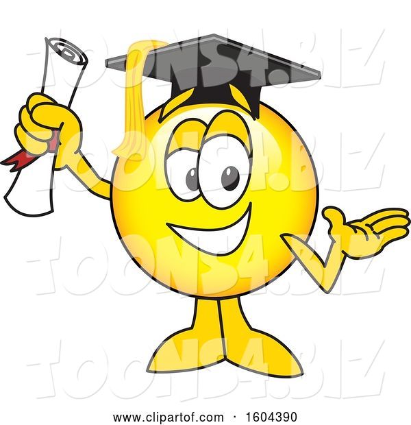 Vector Illustration of a Cartoon Smiley Mascot Graduate