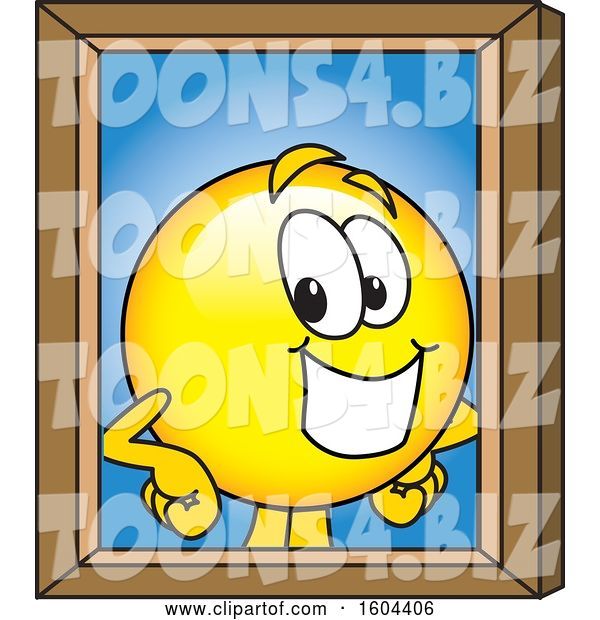 Vector Illustration of a Cartoon Smiley Mascot Portrait