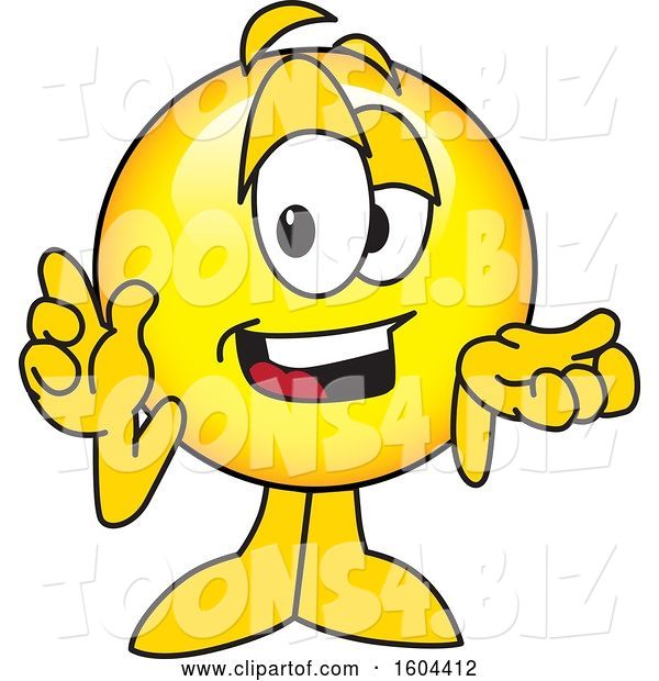 Vector Illustration of a Cartoon Smiley Mascot Shrugging