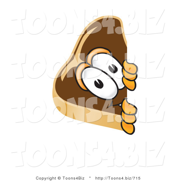 Vector Illustration of a Cartoon Steak Mascot Looking Around a Corner