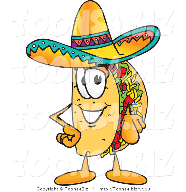 Vector Illustration of a Cartoon Taco Mascot Pointing at the Viewer