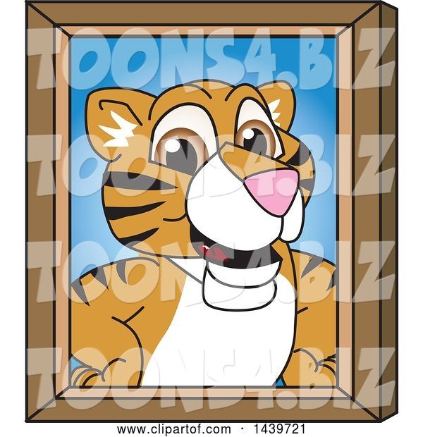Vector Illustration of a Cartoon Tiger Cub Mascot Portrait