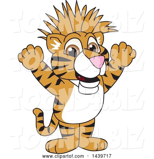 Vector Illustration of a Cartoon Tiger Cub Mascot with a Mohawk