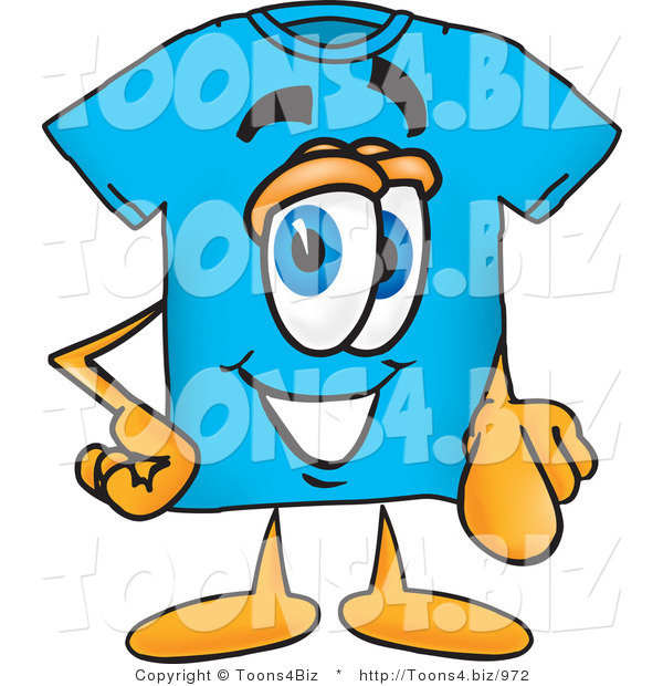 Vector Illustration of a Cartoon T-Shirt Mascot Pointing at the Viewer