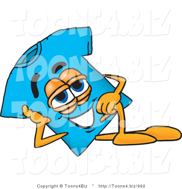 Vector Illustration of a Cartoon T-Shirt Mascot Resting His Head on His Hand