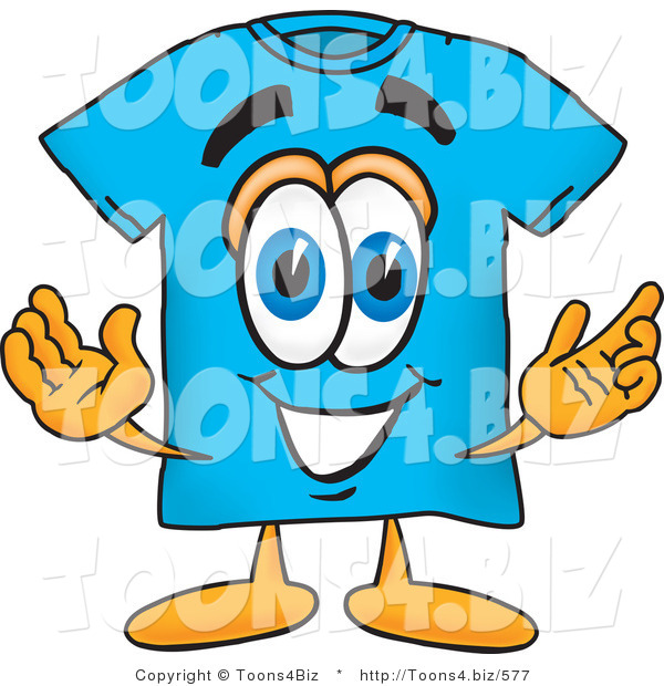 Vector Illustration of a Cartoon T-Shirt Mascot with Welcoming Open Arms