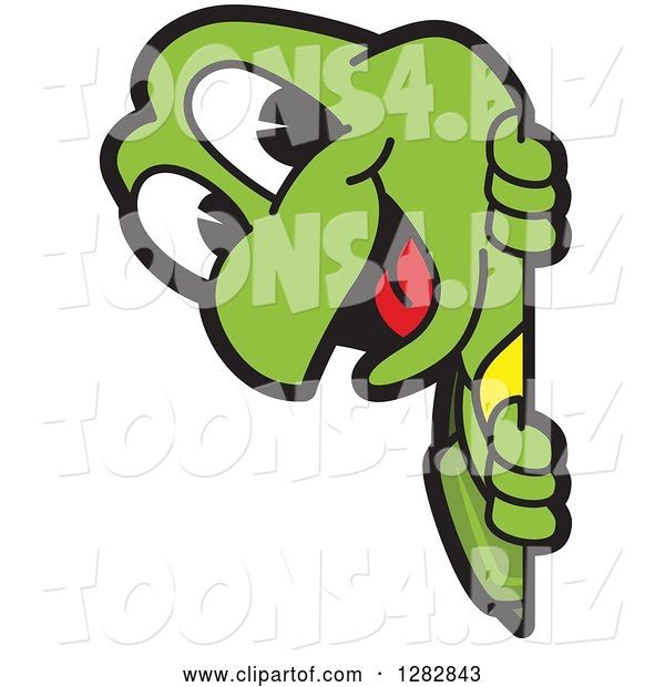 Vector Illustration of a Cartoon Turtle Mascot Smiling Around a Sign