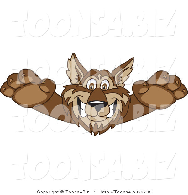 Vector Illustration of a Cartoon Wolf Mascot Lurching Forward