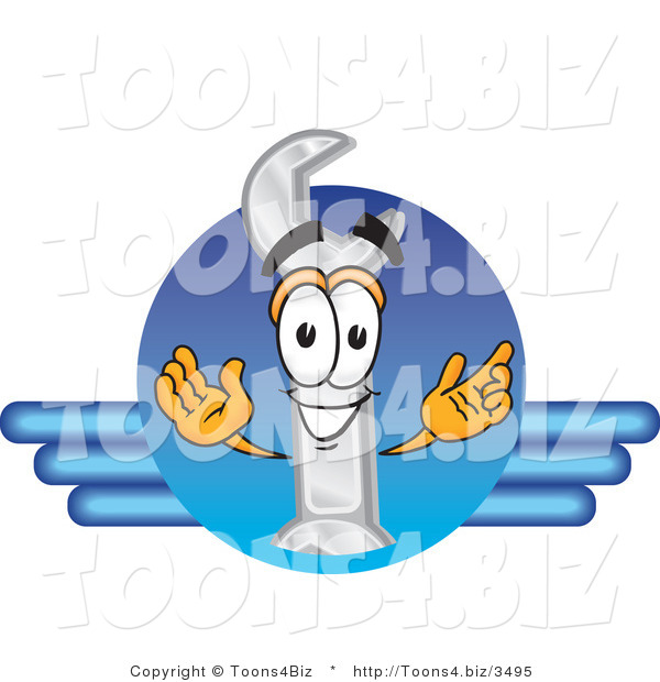 Vector Illustration of a Cartoon Wrench Mascot Logo