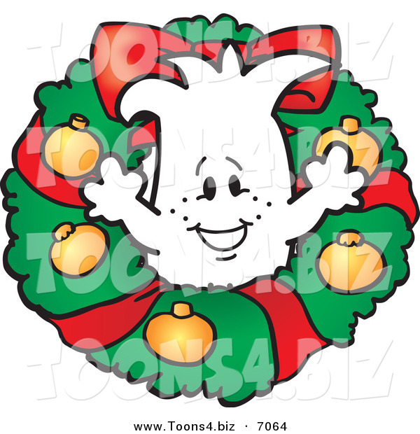 Vector Illustration of a Christmas Guy in a Wreath