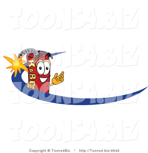 Vector Illustration of a Dynamite Stick Mascot Logo with a Blue Dash