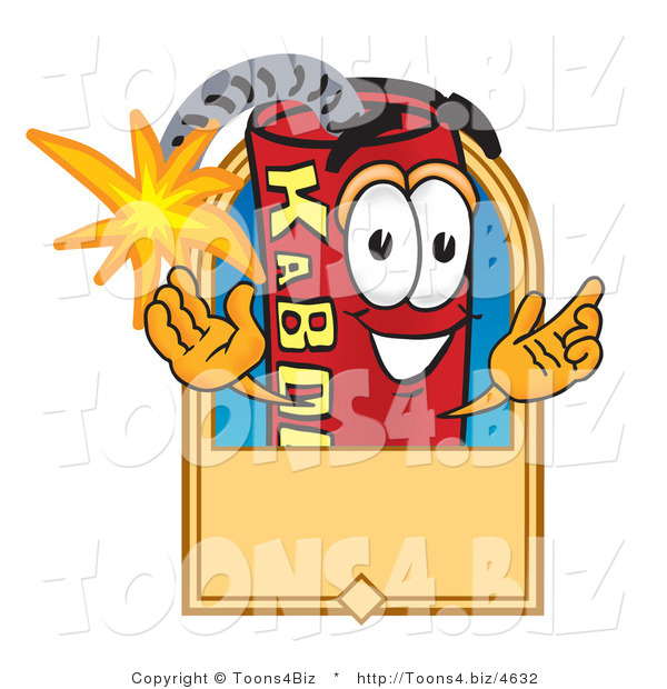 Vector Illustration of a Dynamite Stick Mascot with a Tan Label