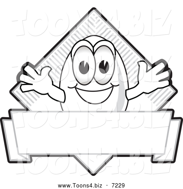 Vector Illustration of a Grayscale Egg Mascot Character Logo or Sign