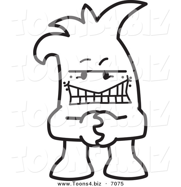 Vector Illustration of a Greedy or Mischievous Guy