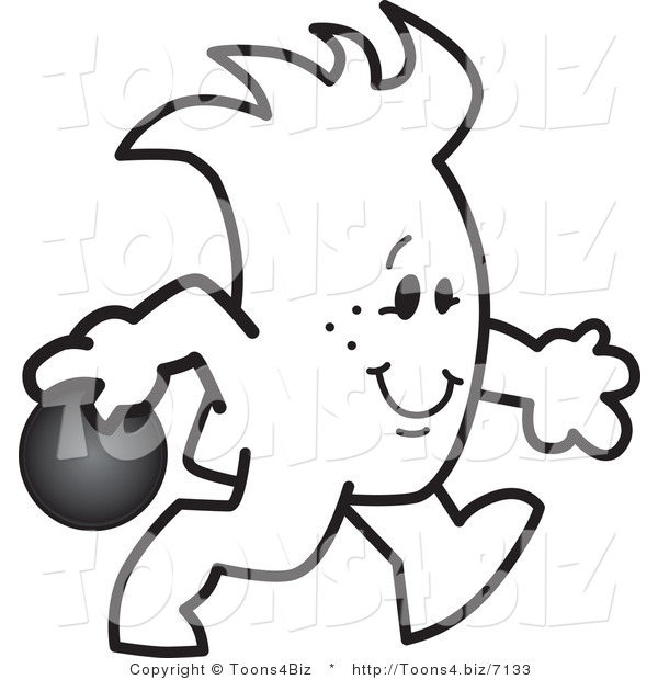 Vector Illustration of a Guy Bowling