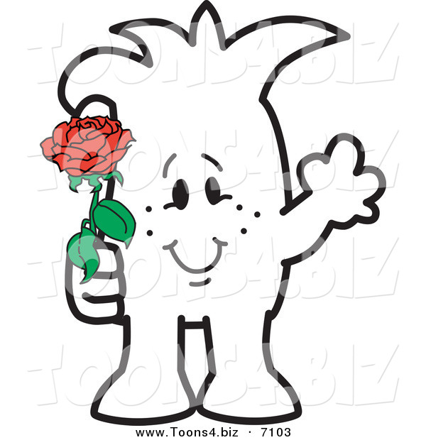 Vector Illustration of a Guy Giving a Rose