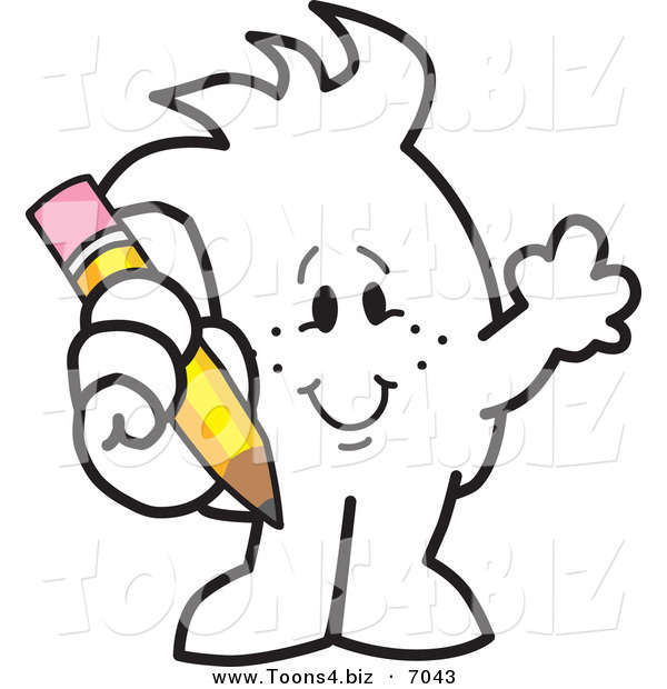 Vector Illustration of a Guy Holding a Pencil