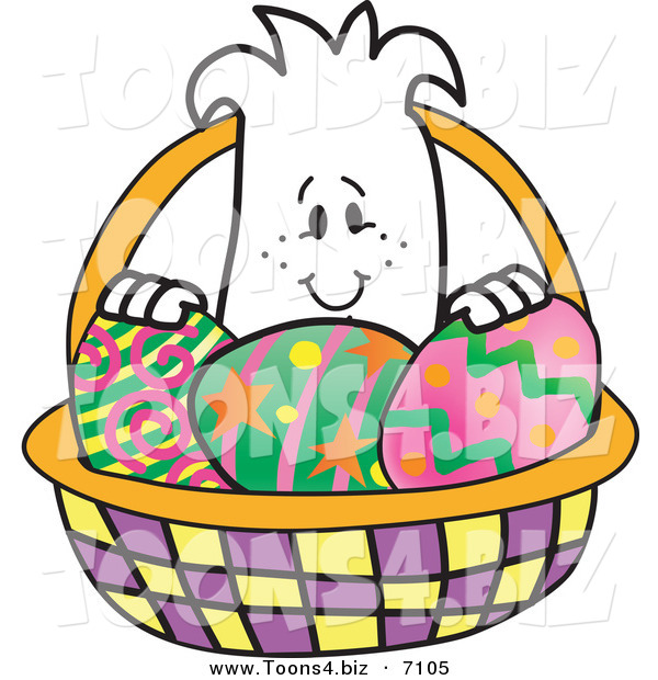 Vector Illustration of a Guy in an Easter Egg Basket