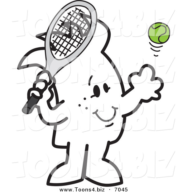 Vector Illustration of a Guy Playing Tennis