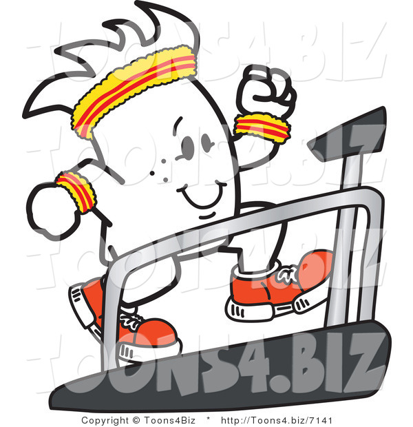 Vector Illustration of a Guy Running on a Treadmill