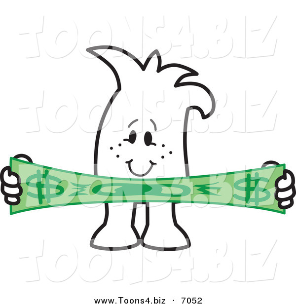 Vector Illustration of a Guy Stretching a Dollar